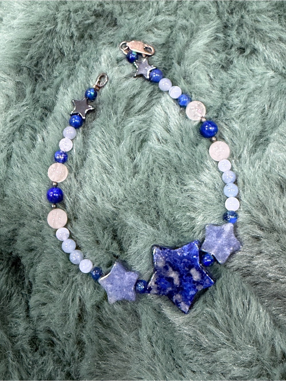 Lapis Blue Star beaded spirituality bracelet
